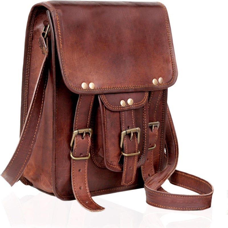 cuero Vintage Tablet Genuine Vintage Leather ipad/tab/Kindle Satchel Crossbody Shoulder Bag 11 Inch - Image 1